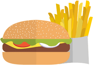 Classic Burgerand Fries Illustration PNG image with transparent background