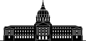 Classic Capitol Building Silhouette PNG