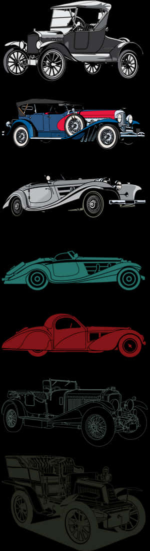 Classic Car Vectors Collection PNG