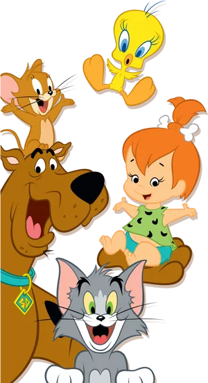 Classic Cartoon Characters Together.jpg PNG Image