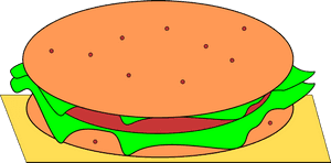 Classic Cartoon Hamburger PNG image with transparent background