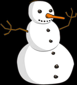 Classic Cartoon Snowman PNG image with transparent background