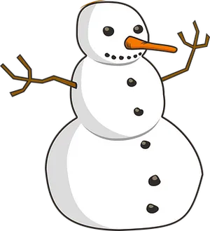 Classic Cartoon Snowman PNG Image