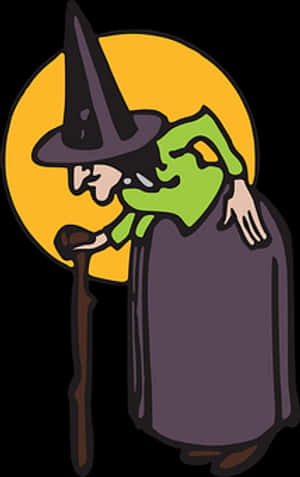 Classic Cartoon Witch Illustration PNG image with transparent background