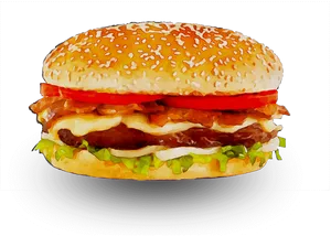 Classic Cheeseburger Illustration.png PNG Image