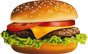 Classic Cheeseburger Illustration.png PNG image with transparent background