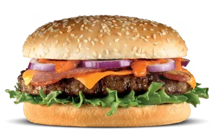 Classic Cheeseburger Transparent Background.png PNG Image