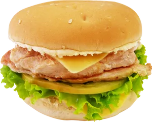 Classic Cheeseburger Transparent Background.png PNG Image