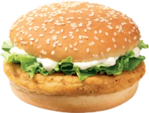 Classic Chicken Burger PNG Image