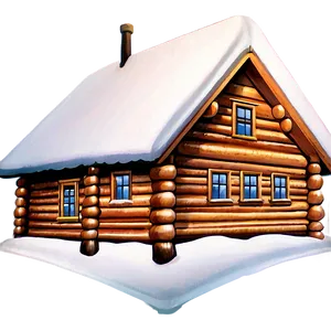 Classic Christmas Log Cabin Png 06252024 PNG Image