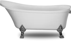 Classic Clawfoot Bathtub Isolated PNG Image