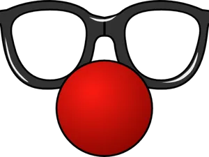 Classic Clown Noseand Glasses PNG Image