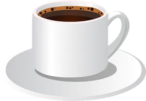 Classic Coffee Cup Vector PNG Image