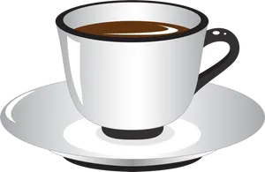 Classic Coffee Mugon Saucer PNG Image