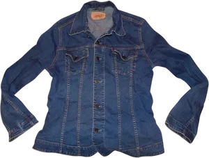 Classic Denim Jacket Flat Lay PNG Image