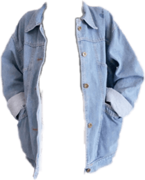 Classic Denim Jacket Floating PNG image with transparent background