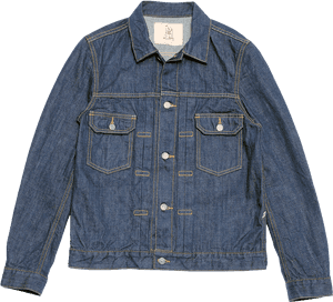 Classic Denim Jacket Front View PNG image with transparent background