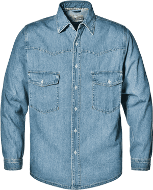 Classic Denim Shirt Product Photography PNG image with transparent background