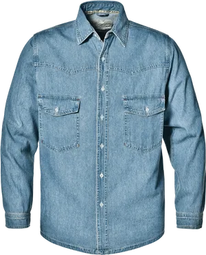 Classic Denim Shirt Product Photography PNG Image