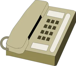 Classic Desk Telephone Illustration PNG Image