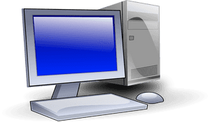Classic Desktop Computer Vector PNG image with transparent background