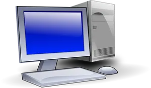 Classic Desktop Computer Vector PNG Image