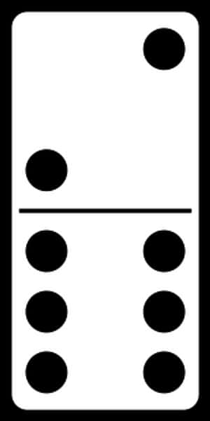 Classic Domino Tile Three Six PNG image with transparent background