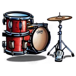 Classic Drum Kit Illustration Png Aqa PNG Image