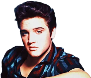 Classic Elvis Presley Portrait PNG Image