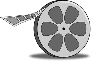 Classic Film Reel Illustration PNG with transparent background