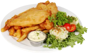 Classic Fishand Chips Plate PNG Image