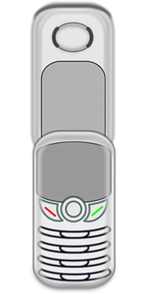 Classic Flip Phone Vector Illustration PNG Image