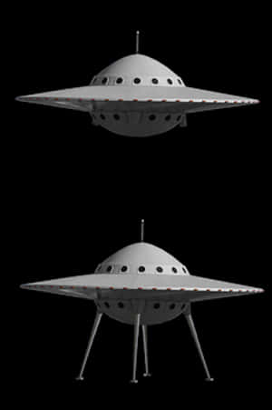 Classic Flying Saucer U F O PNG image with transparent background