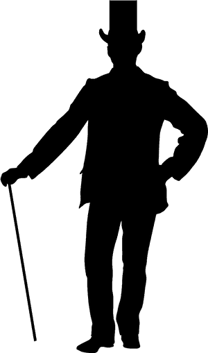 Classic Gentleman Silhouette PNG image with transparent background