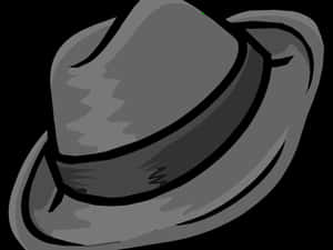 Classic Gray Fedora Hat Illustration PNG image with transparent background