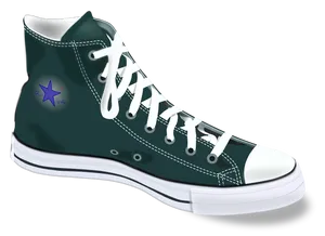 Classic Green Converse High Top Sneaker PNG Image