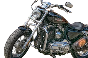 Classic Harley Davidson Motorcycle PNG Image