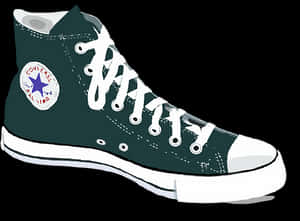 Classic High Top Sneaker Illustration PNG with transparent background