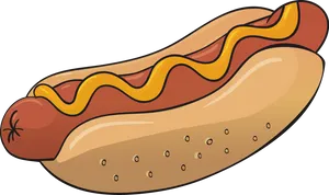 Classic Hot Dog Cartoon Illustration PNG Image