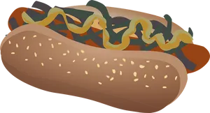 Classic Hot Dog Illustration PNG Image