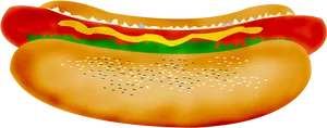 Classic Hot Dog Illustration PNG Image