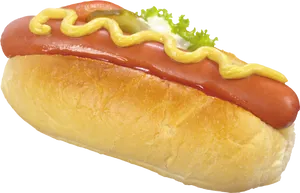 Classic Hot Dogwith Mustard PNG Image