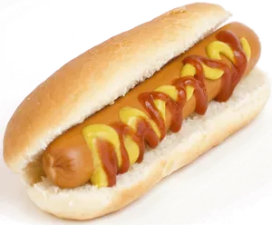 Classic Hot Dogwith Mustardand Ketchup PNG Image