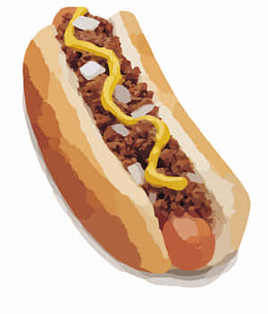 Classic Hotdog Illustration PNG image with transparent background