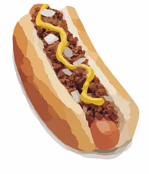 Classic Hotdog Illustration PNG Image