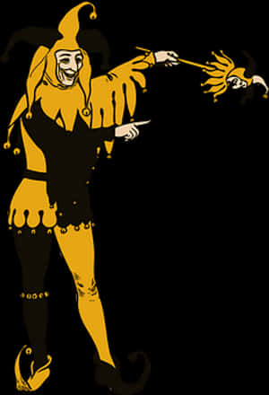 Classic Jester Illustration PNG image with transparent background