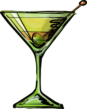 Dirty Martini Cocktail - Clip Art Martini Glass, HD Png Download PNG with transparent background