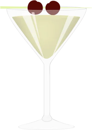 Classic Martini Cocktail Illustration PNG Image