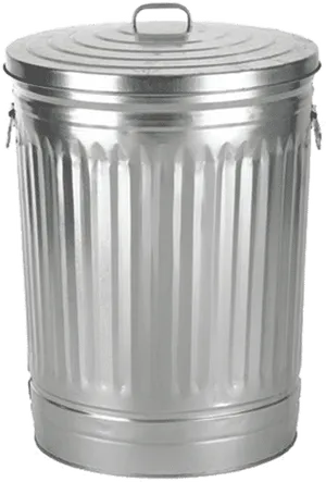 Classic Metal Trash Can PNG Image