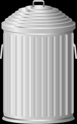 Classic Metal Trash Can Vector PNG with transparent background